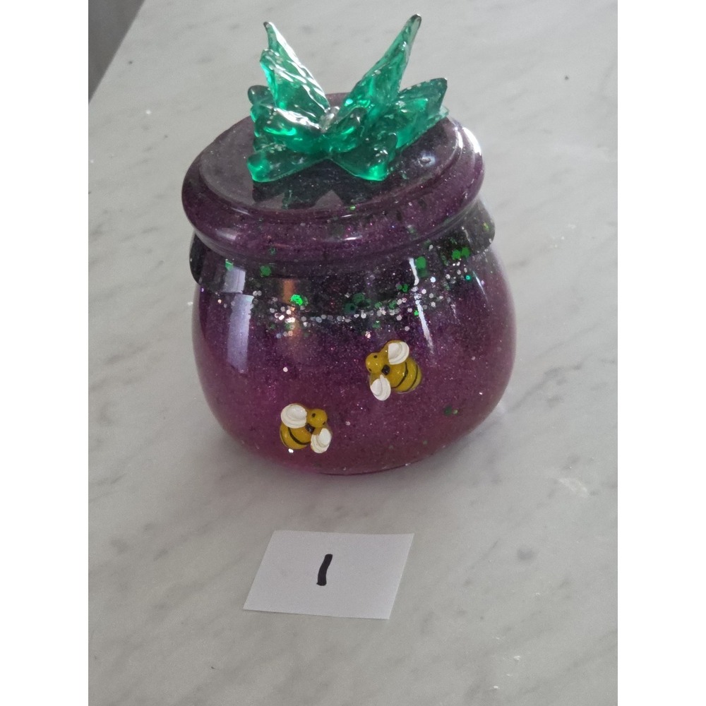 Handmade Resin Stash/Honey Pot Jar - Picture 2 of 12